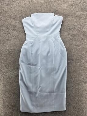 Jill Jill Stuart Dress Womens 0 Blue Strapless Sheath Midi Formal Cocktail Gown